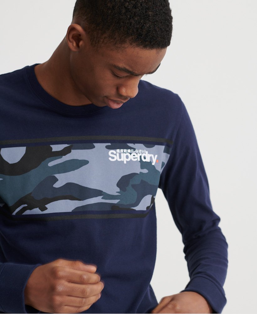 Superdry Mens Core Logo Camo Stripe T-Shirt