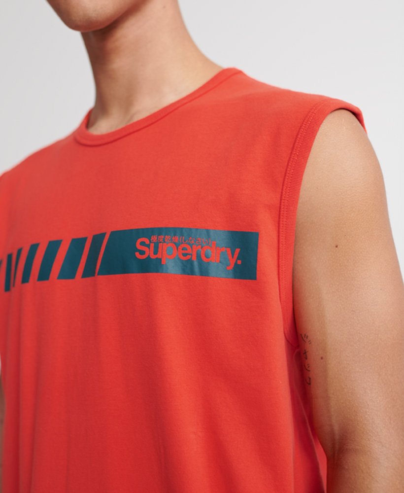 Superdry Mens Core Logo Sport Stripe Vest