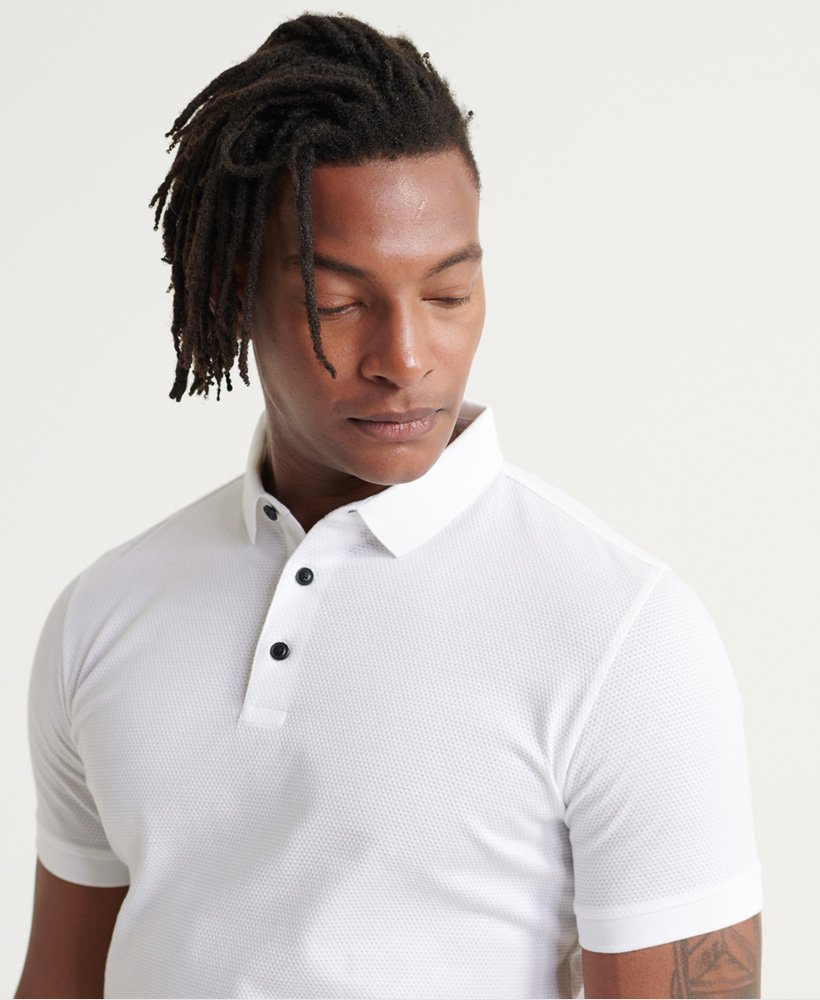 Mens - Edit Short Sleeve Polo Shirt in White | Superdry UK