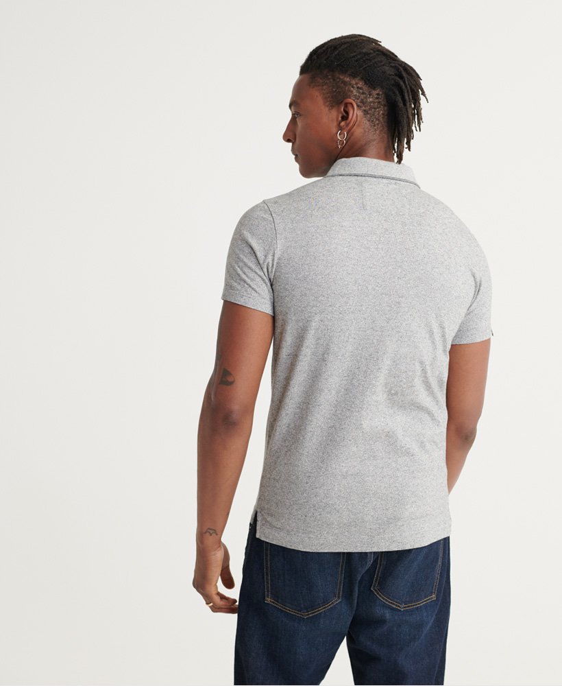 Mens - Organic Cotton Jersey Short sleeved Polo Shirt in Silver Glass ...