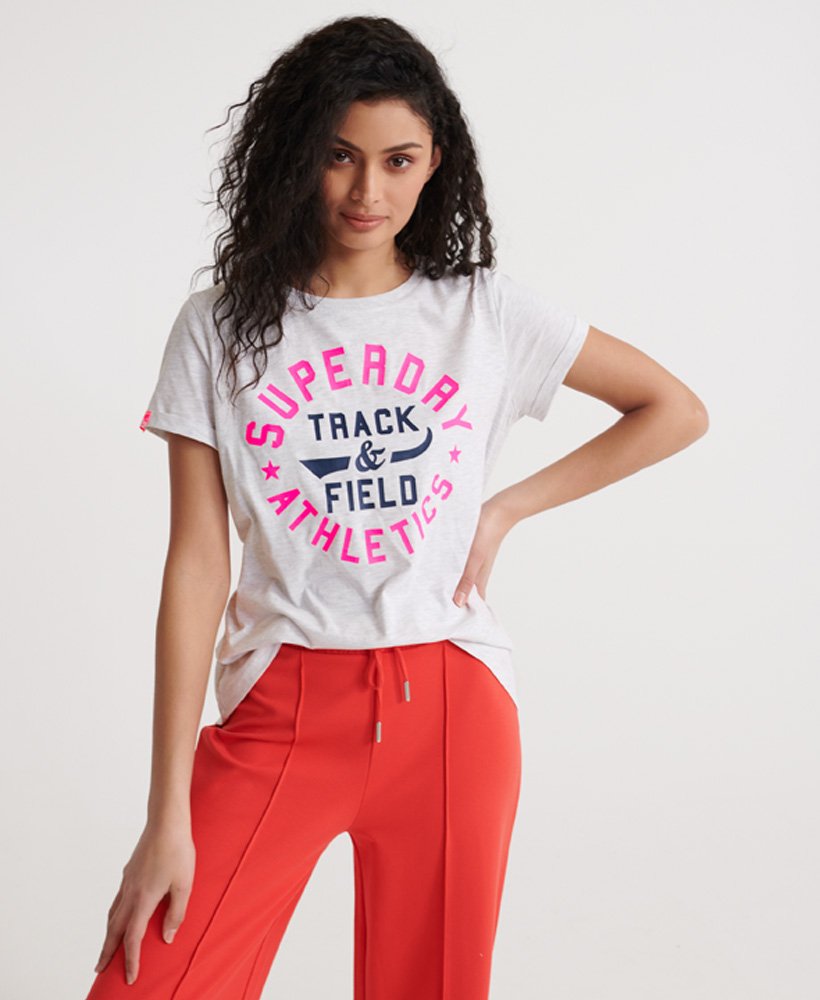 Women's Track and Field T-Shirt in Ice Marl | Superdry US