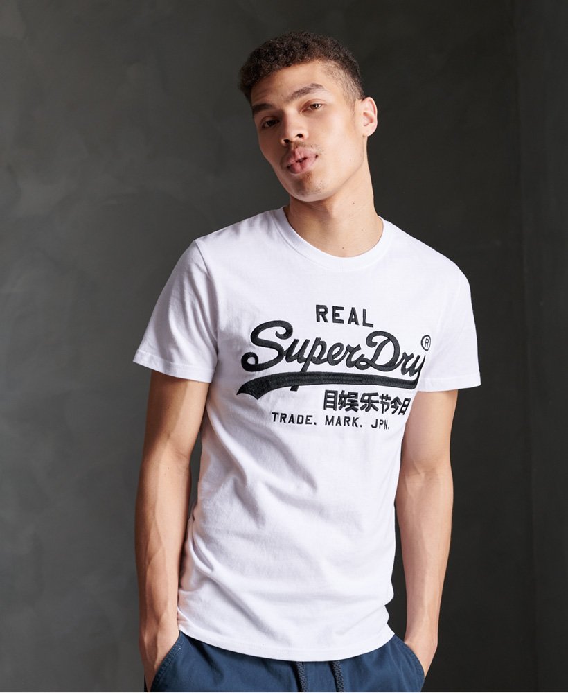 Superdry Vintage Logo Mono T Shirt Mit Stickerei Herren T Shirts