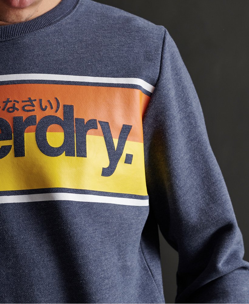 Superdry Core Logo Stripe Crew Sweatshirt for Mens