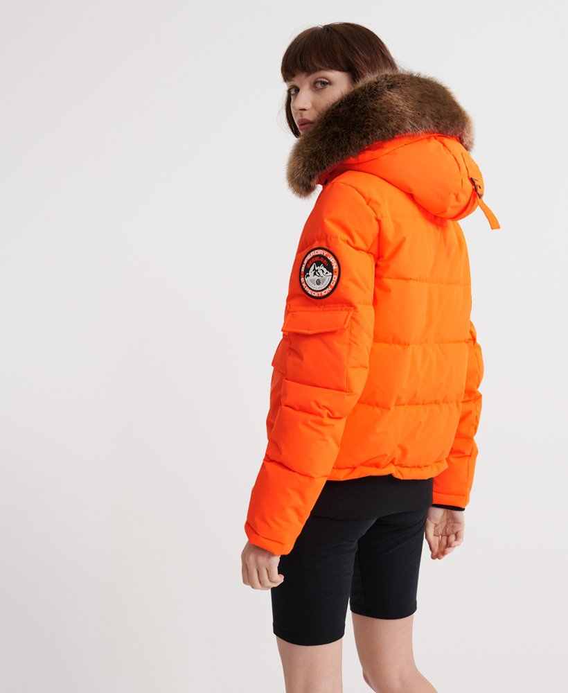 Womens - Ella Everest Bomber Jacket in Orange | Superdry UK