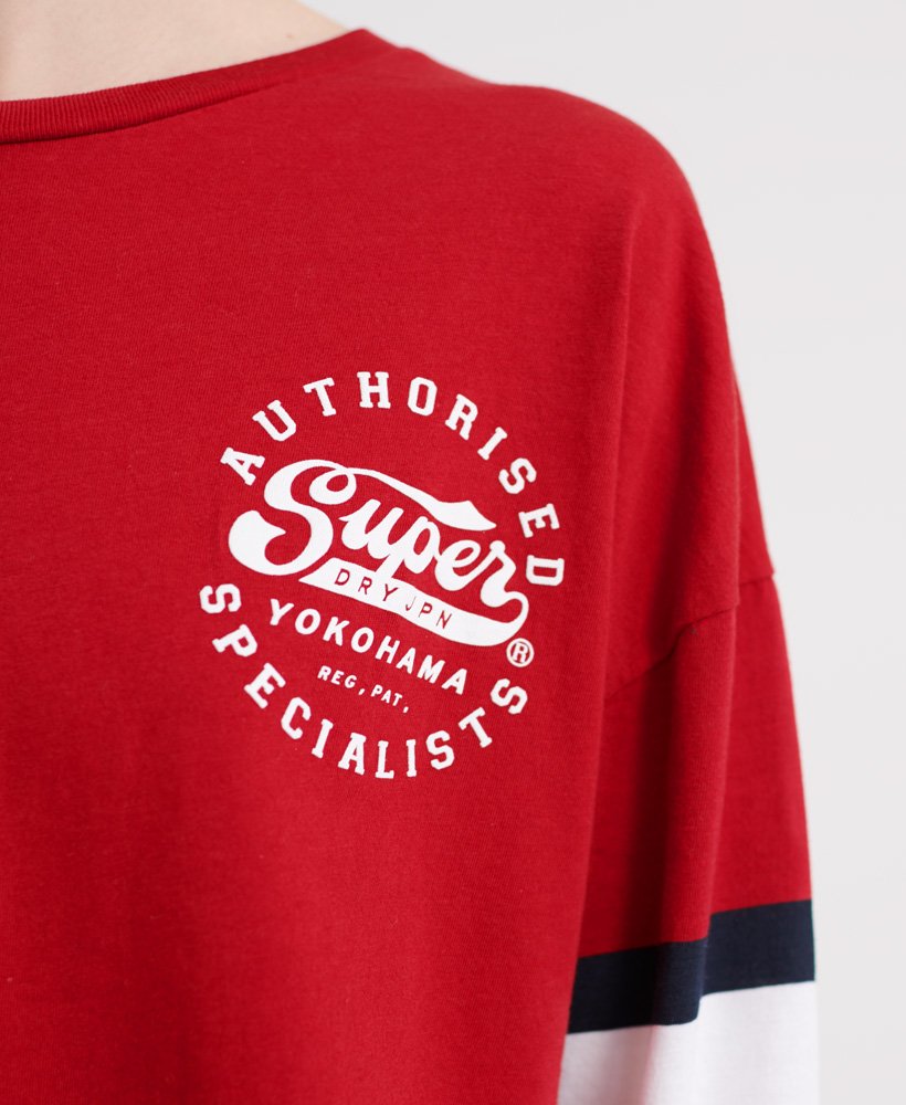 Womens - Graphic Baseball Top in Chilli Pepper | Superdry UK