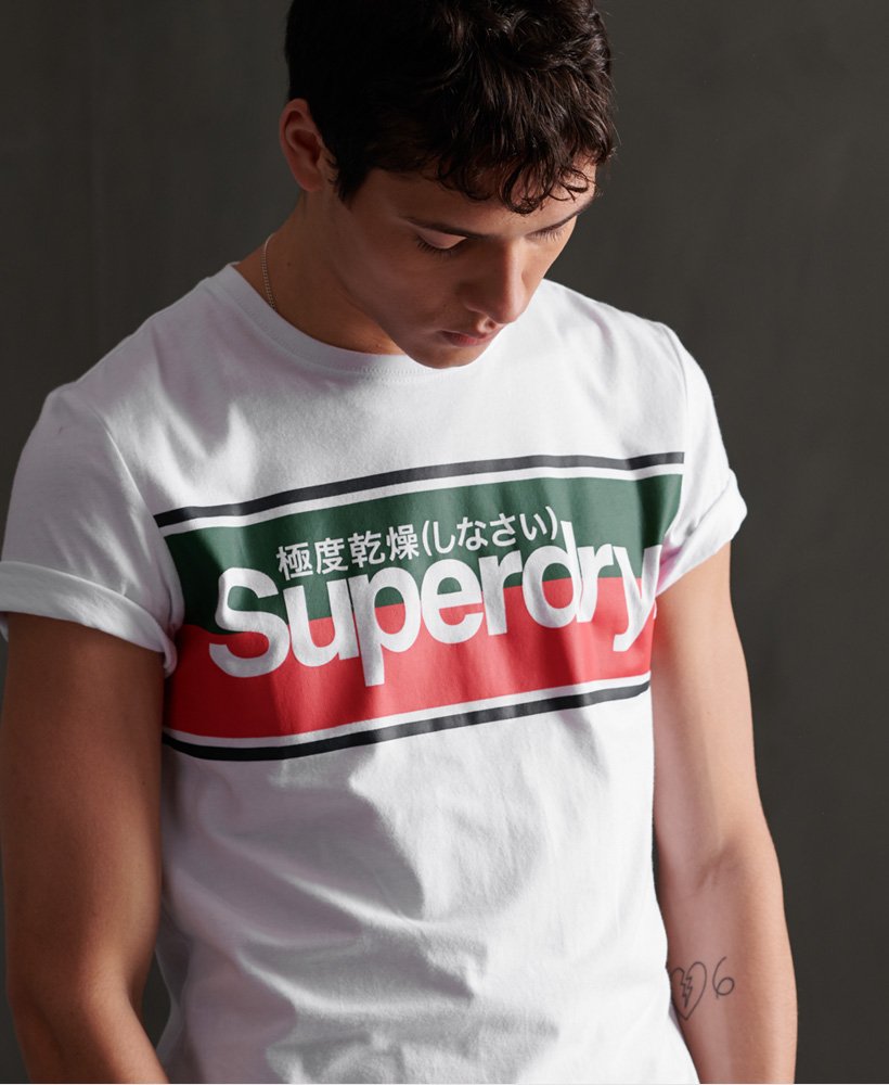 superdry core logo stripe tee