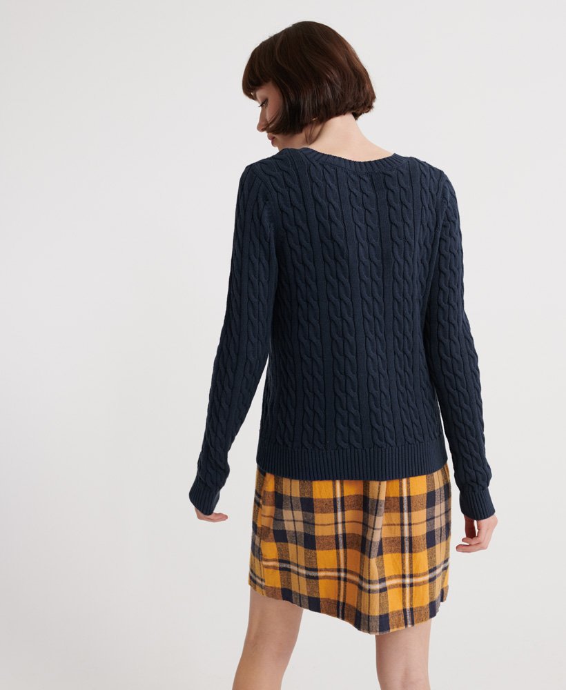 Womens - Becky Cable Knit Jumper in Navy | Superdry