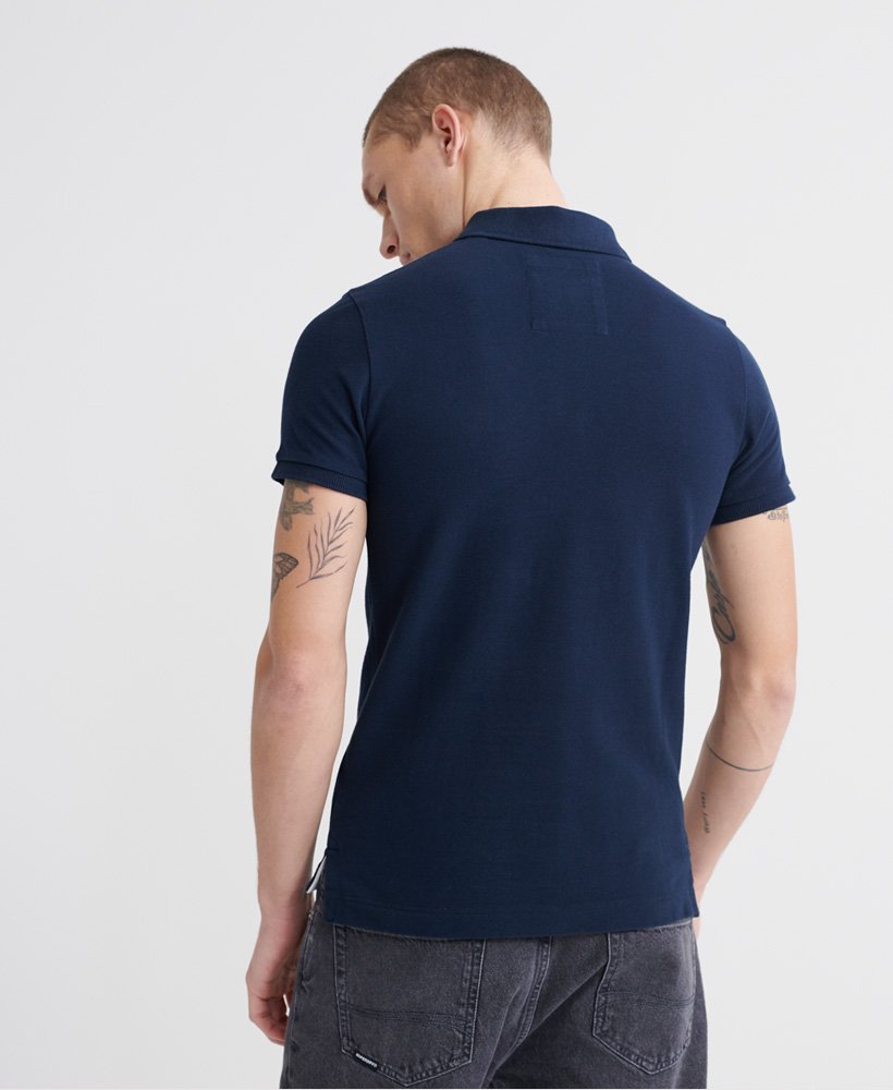 Men's Organic Cotton Classic Pique Polo Shirt in Eclipse Navy | Superdry US