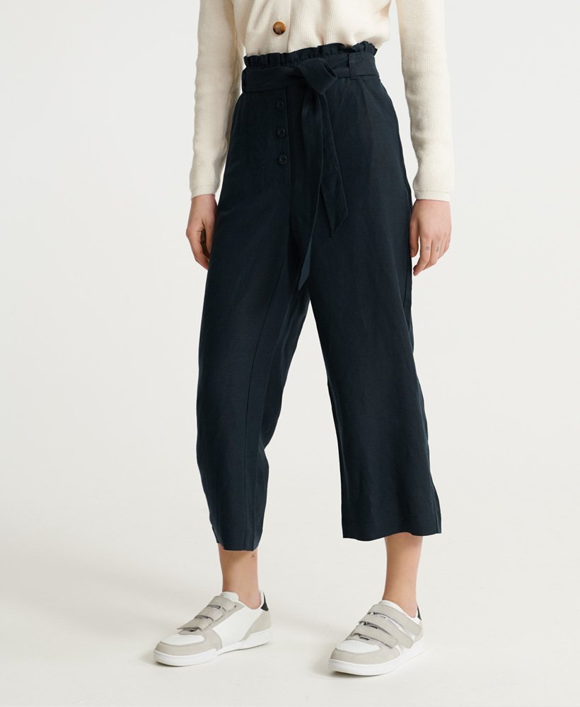 Womens - Edit Linen Trousers in Eclipse Navy | Superdry UK