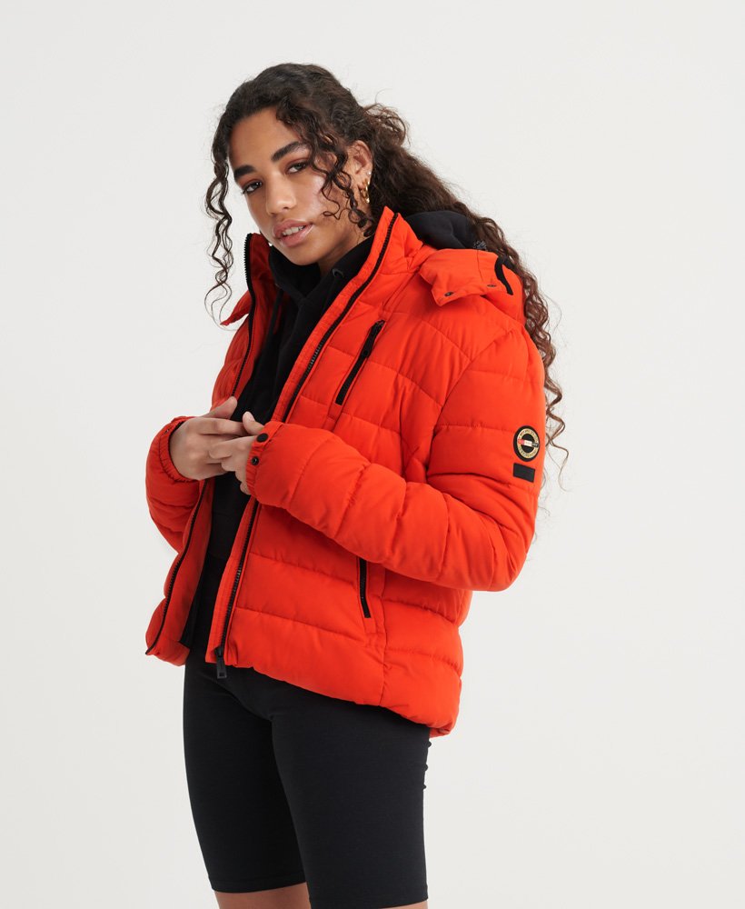 Womens - Microfibre Jacket in Fire Orange | Superdry UK