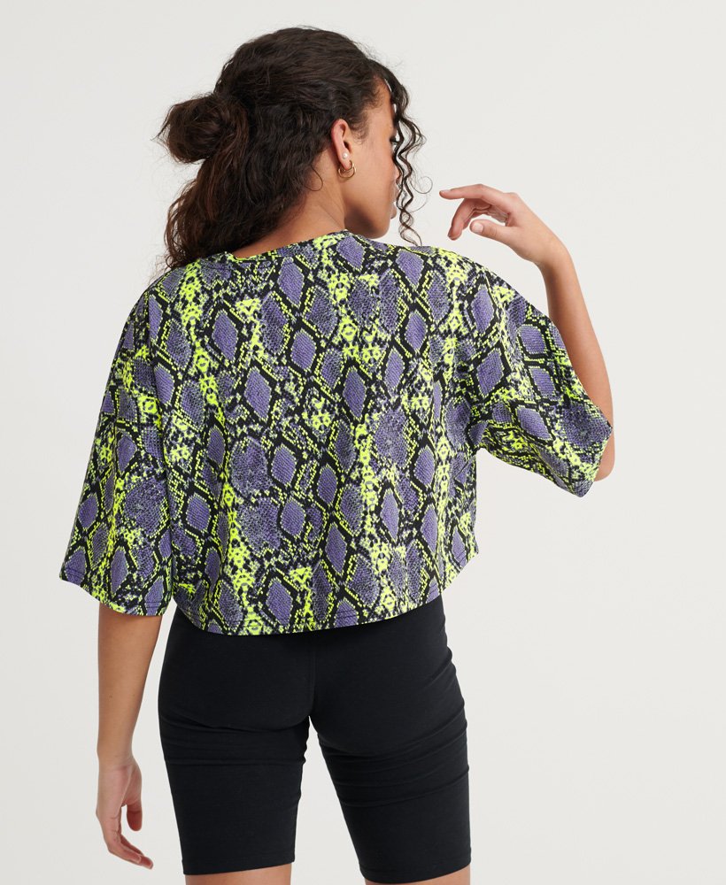 Neon snake best sale print crop top