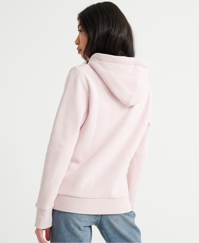 Womens - Vintage Logo Glitter Embossed Brushed Hoodie in Chalk Pink ...