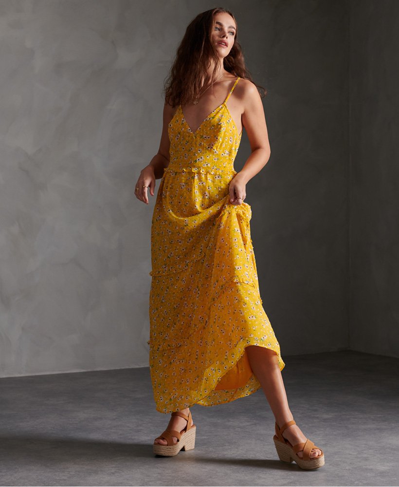 Margaux Maxi Dress in Yellow Floral ...