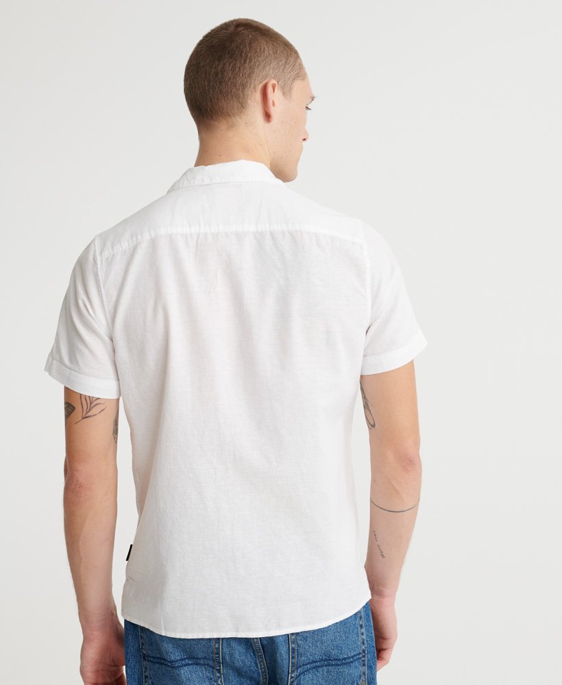 Men's - Edit Cabana Short Sleeved Shirt in Vivid White | Superdry UK