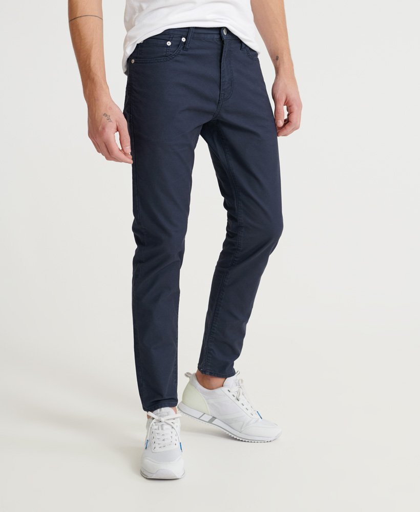 Mens - Edit Slim Double Dye Twill Jeans in Chrome Navy | Superdry