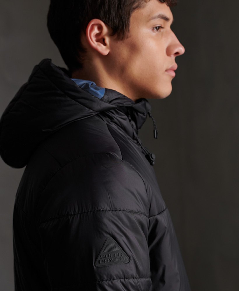 Mens - Packaway Hooded Jacket in Black 