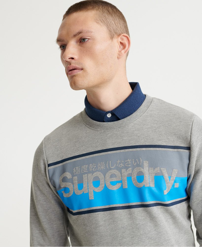 Superdry Core Logo Stripe Crew Sweatshirt - Men's Hoodies