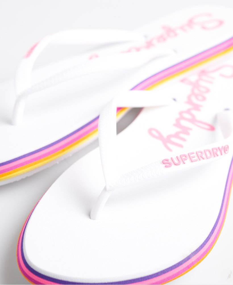 Womens Neon Rainbow Sleek Flip Flop in Optic Superdry