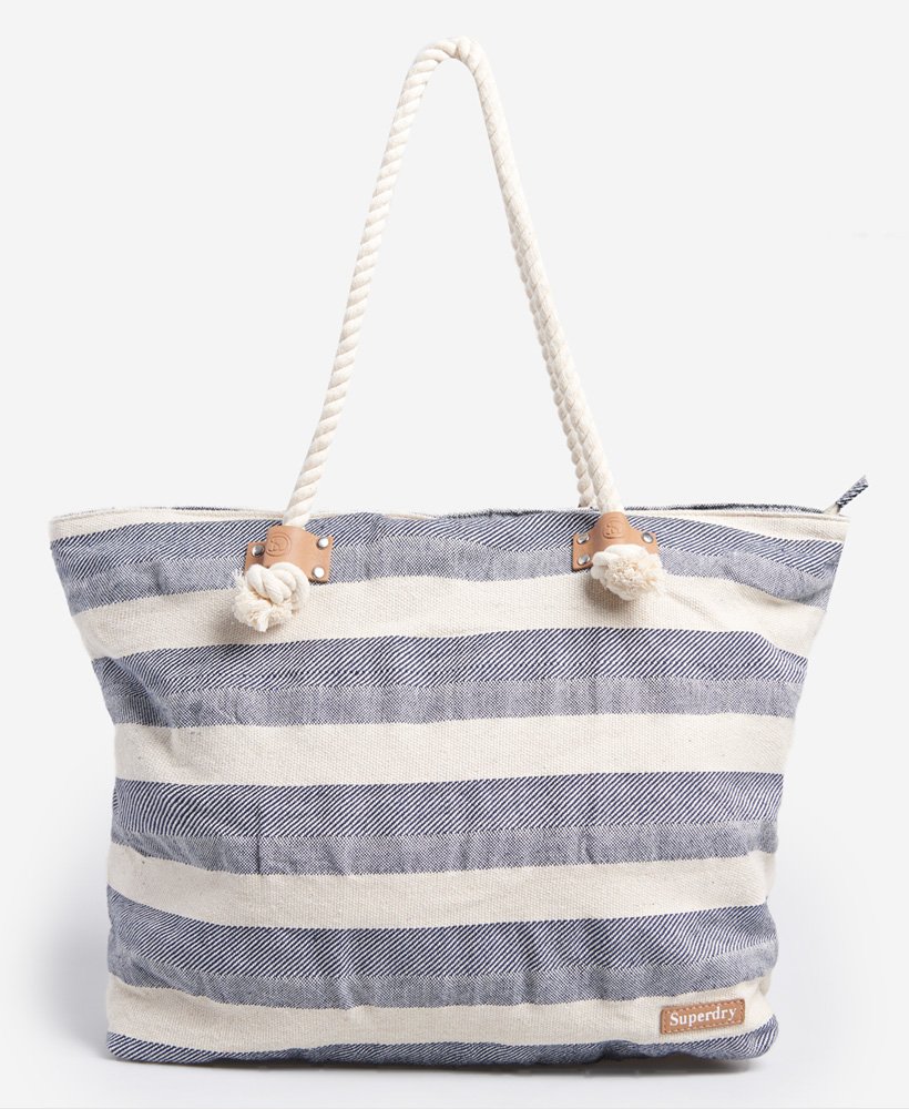 Womens - Striped Rope Tote Bag in Navy | Superdry
