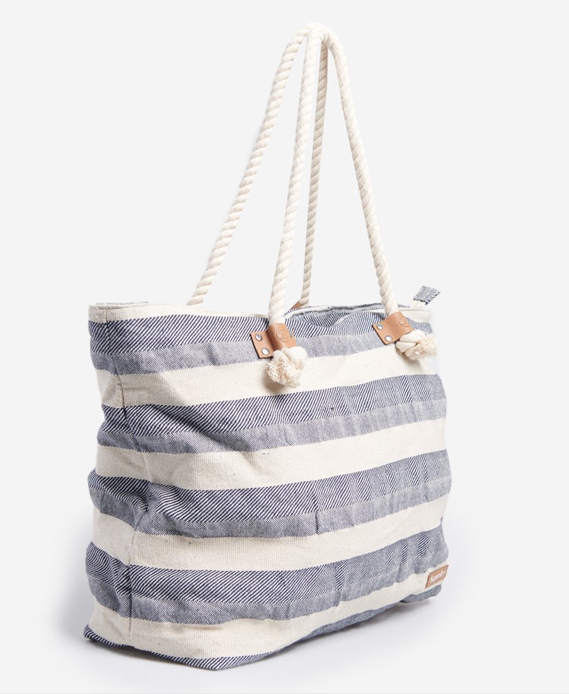 Womens - Striped Rope Tote Bag in Navy | Superdry