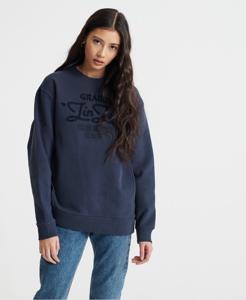 Womens - Workwear Chainstitch Sweatshirt in Lauren Navy | Superdry UK