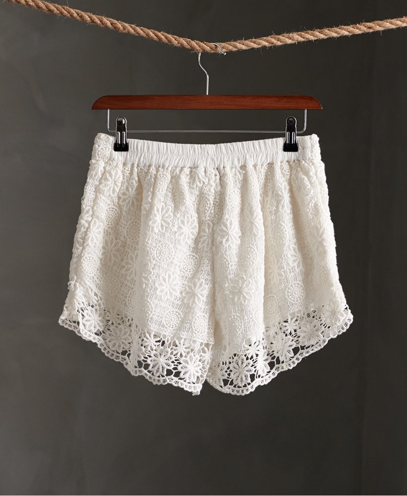 Womens - Morgan Lace Shorts in White | Superdry UK