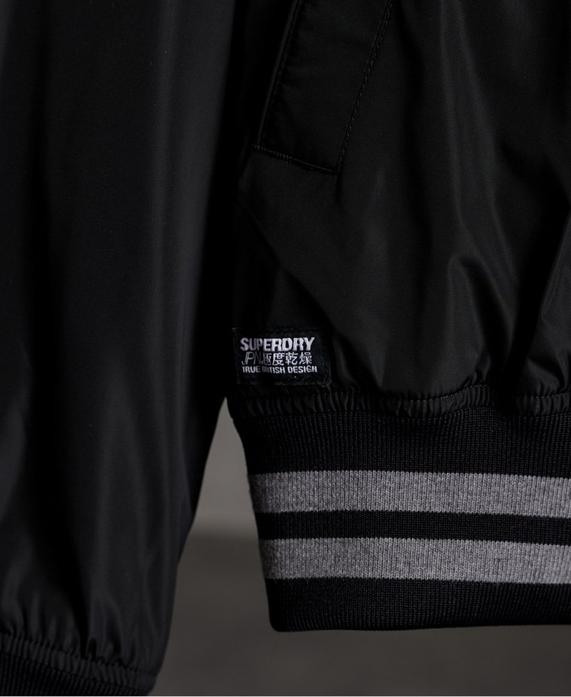 hooded varsity bomber jacket