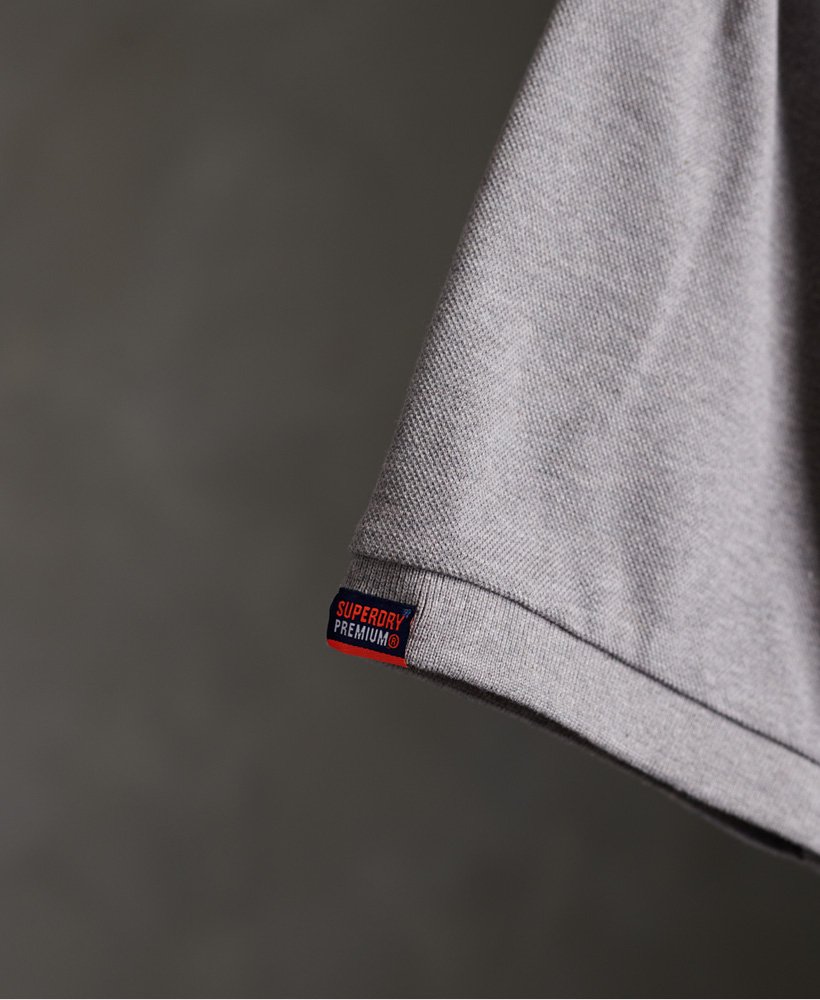 Mens - Classic Micro Lite Pique Polo Shirt in Grey | Superdry UK
