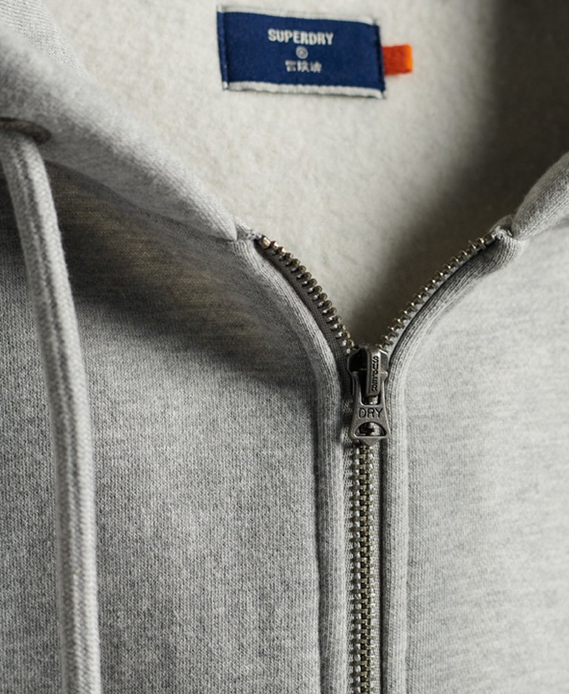 Mens - Orange Label Classic Zip hoodie in Noos Grey Marl | Superdry