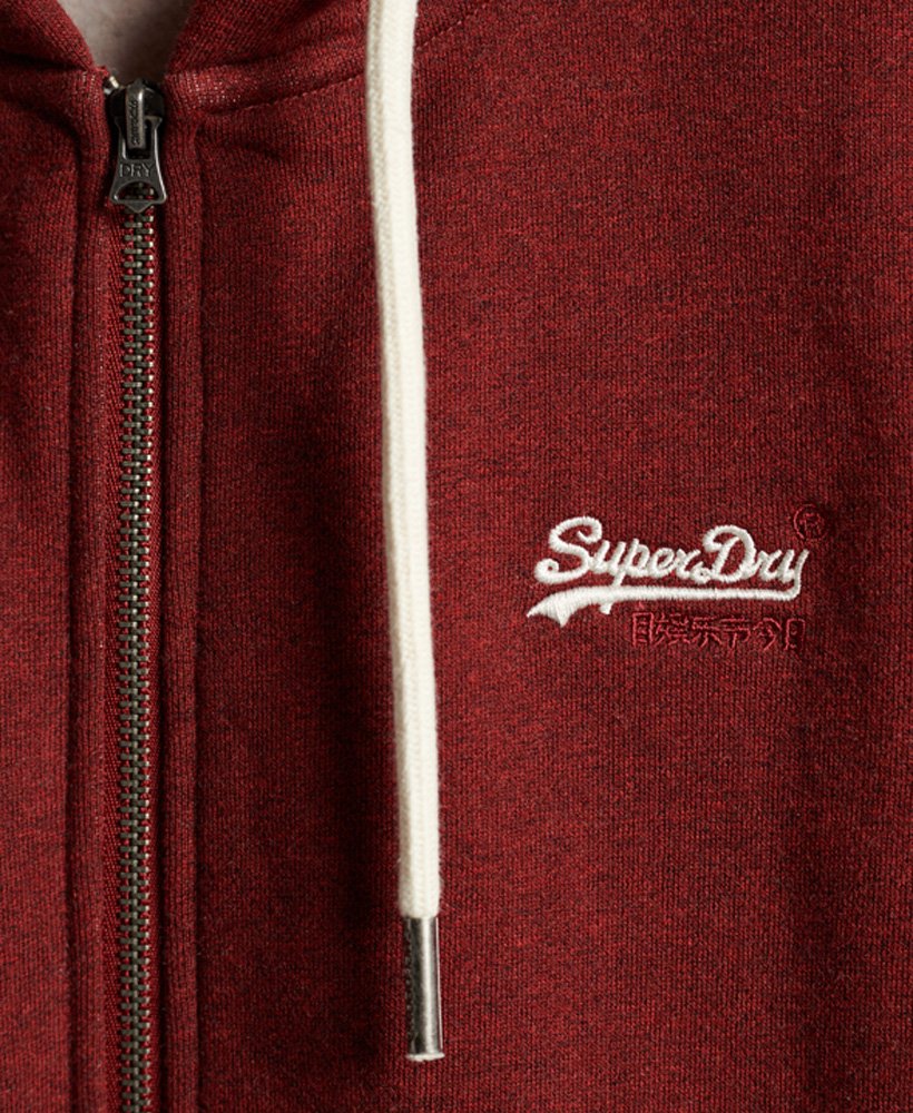 superdry orange label zip hoodie red