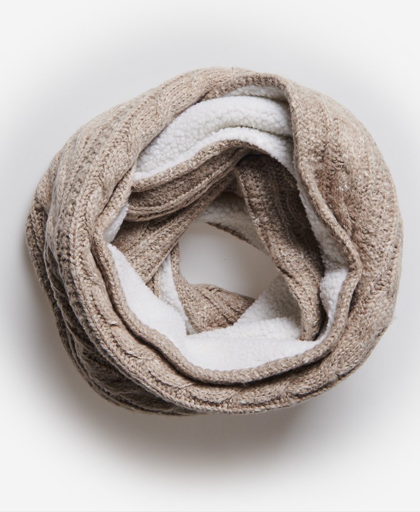 Womens - Gracie Cable Snood in Beige | Superdry IE