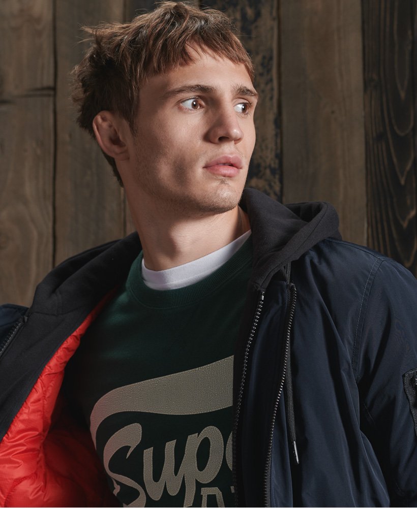 Mens Military Flight Bomber Jacket in Squad Navy Superdry