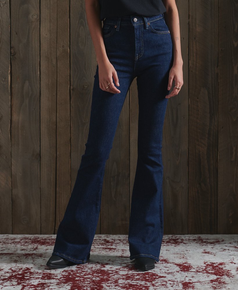 high rise skinny flare jeans