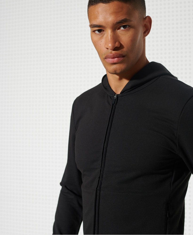 Mens - Flex Zip hoodie in Black | Superdry UK