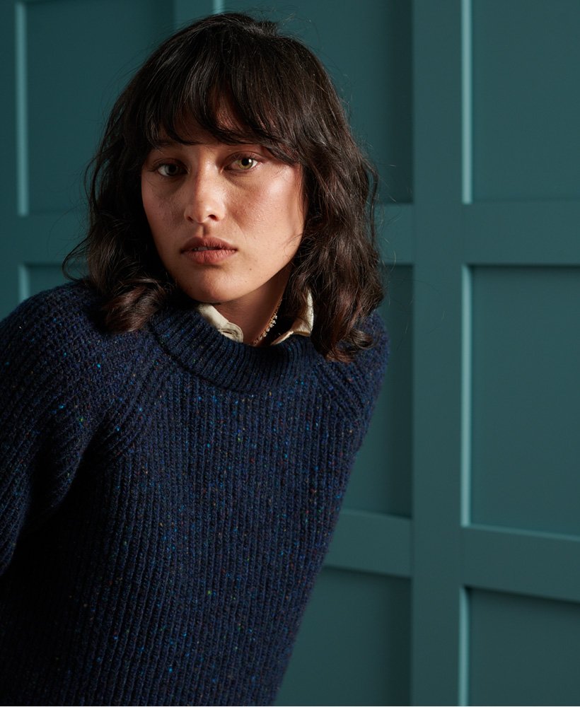 Superdry Rundhalset Freya genser i tweed Dame Strikkevarer Superdry Rundhalset Freya genser i tweed Dame Strikkevarer