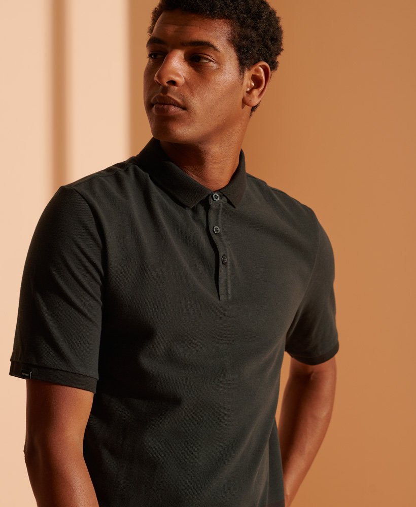 superdry black polo shirt