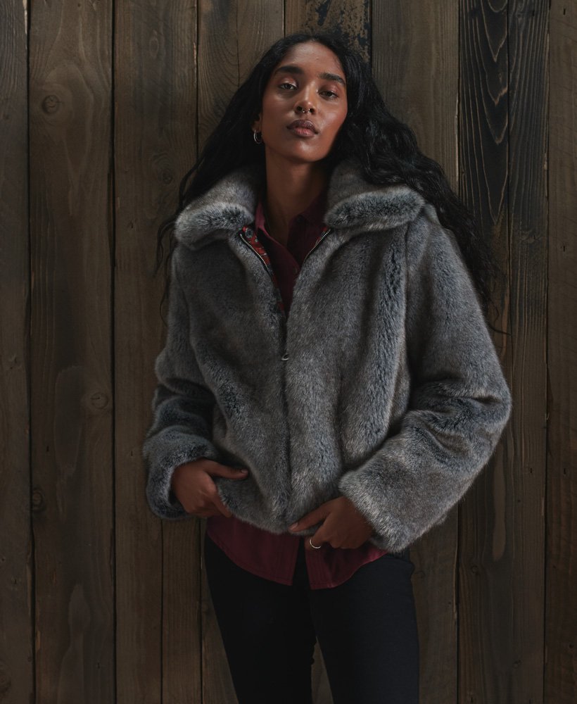 superdry coat with fur