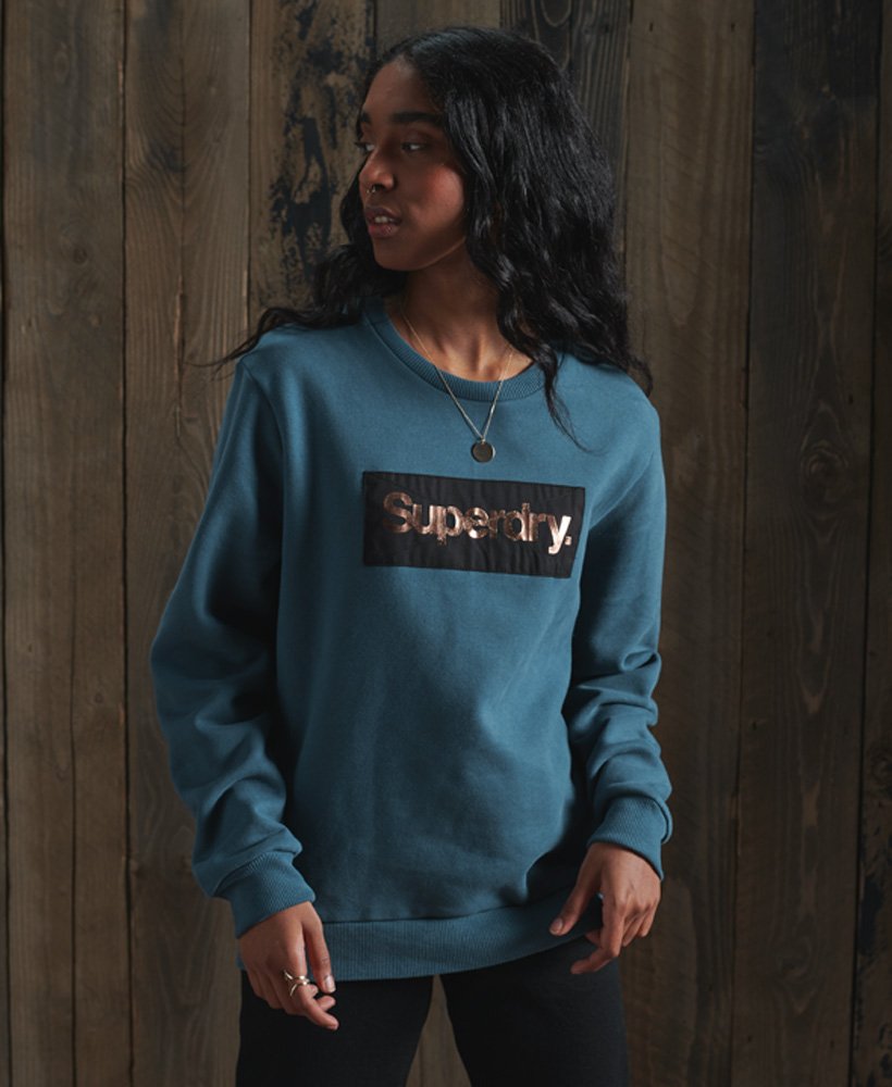 Download Superdry Core Logo Patina Crew Sweatshirt - Women's Hoodies