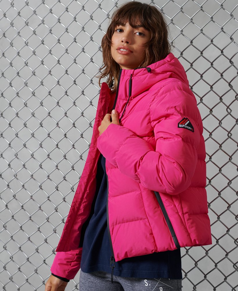 Superdry jacket Hooded Spirit Sports Puffer Active Pink (WQ9