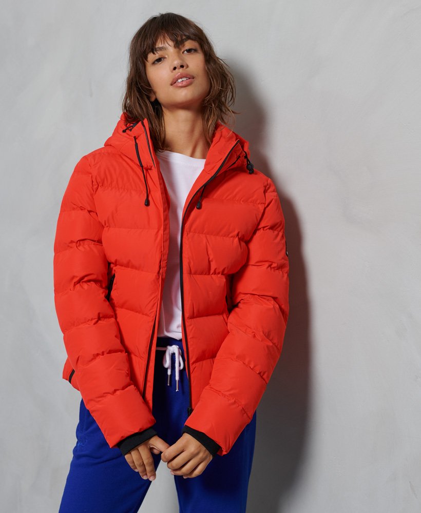 Womens - Spirit Sports Puffer Jacket in Apple Red | Superdry