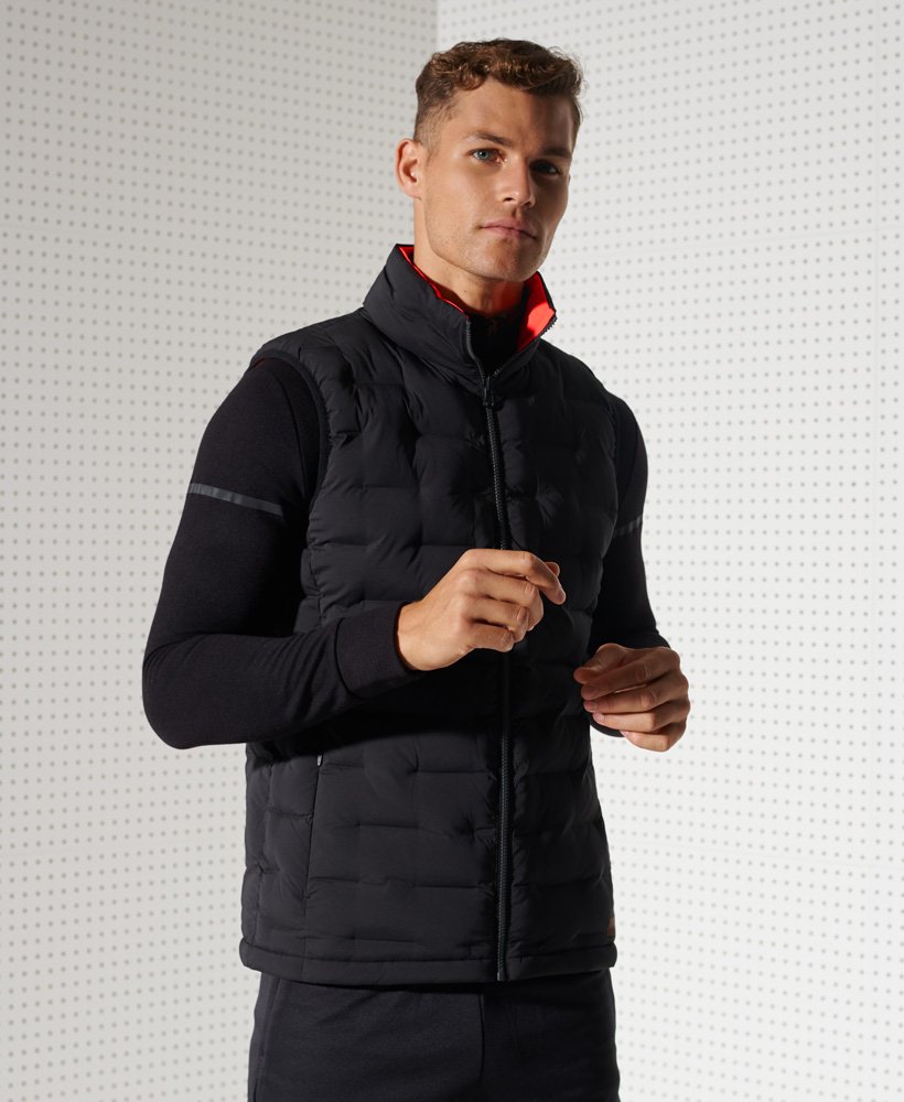 Mens Training Reversible Gilet in Black Superdry