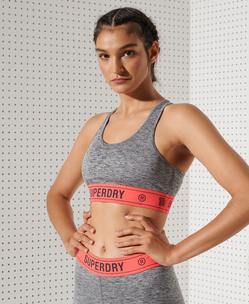 Superdry Womens Training Seamless Contour Sports Bra Grey Marl Size 6 at   Women's Clothing store
