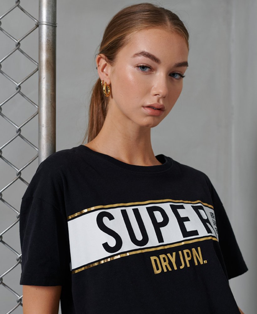 Womens - Panel T-Shirt in Black | Superdry