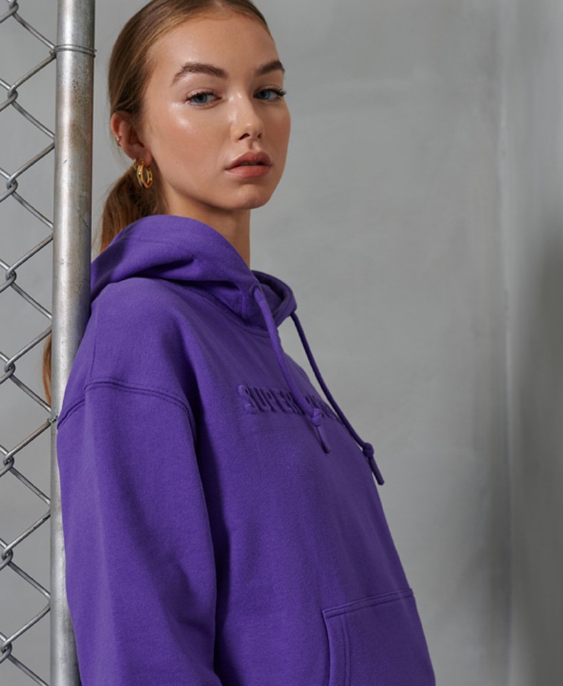Womens - Sportstyle Embossed Hoodie in Purple Opulence | Superdry UK