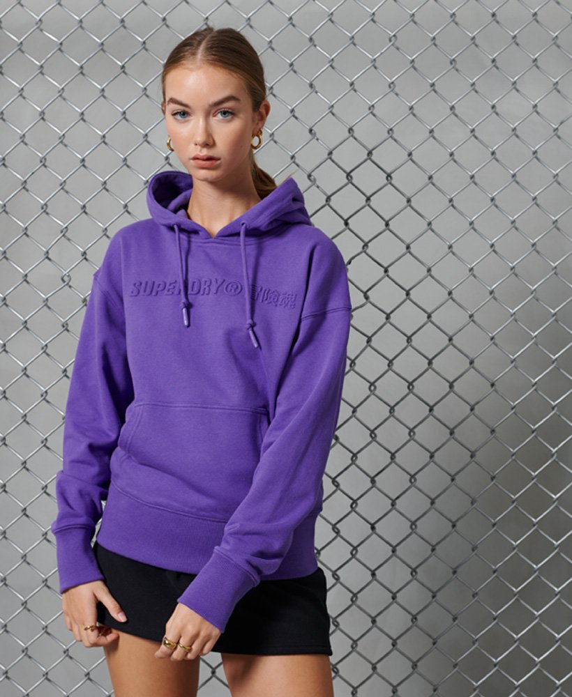 Womens Sportstyle Embossed Hoodie In Purple Superdry