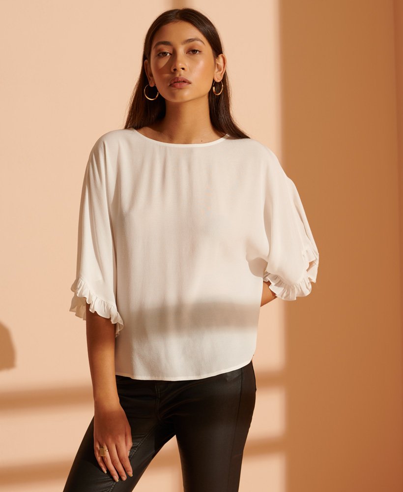Womens - Lola Wide Sleeve Top in White