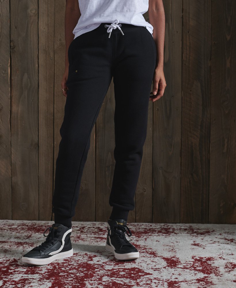 superdry orange label joggers black