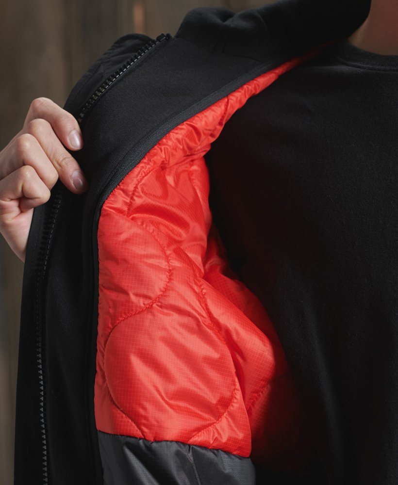 Mens Military Flight Bomber Jacket in Black Superdry