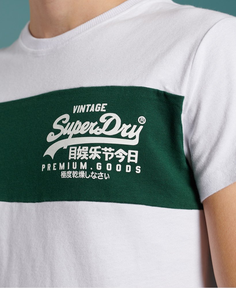 superdry vintage logo panel crew