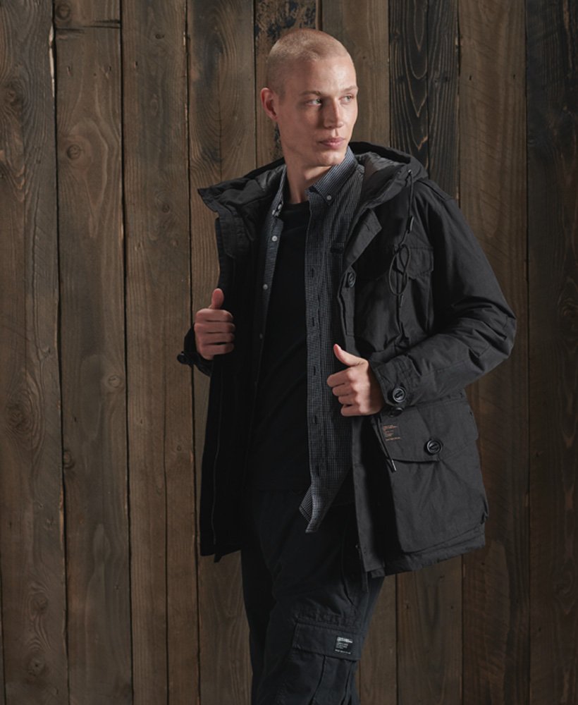 superdry black squadron parka